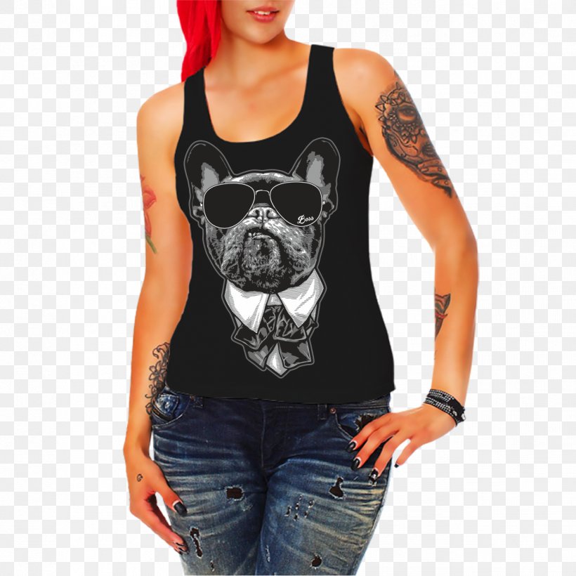T-shirt French Bulldog Top Black, PNG, 1301x1301px, Tshirt, Black, Blouse, Bulldog, Clothing Download Free