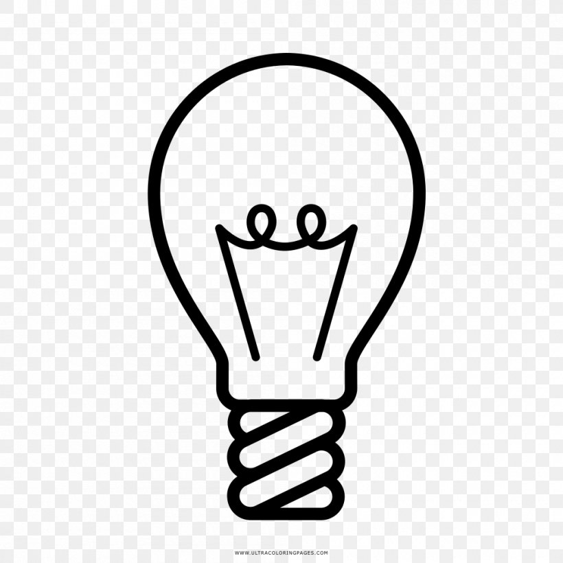 Drawing Incandescent Light Bulb Lamp Coloring Book, PNG, 1000x1000px, Drawing, Animaatio, Area, Black, Black And White Download Free