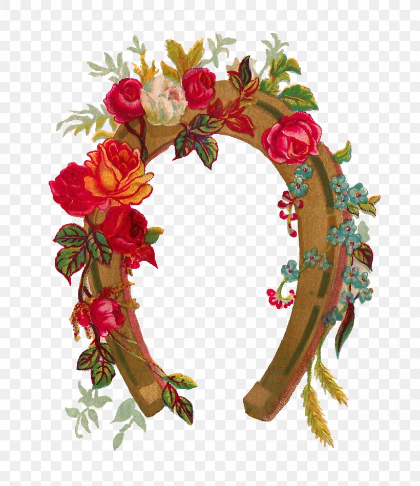 Horseshoe Luck Flower Clip Art, PNG, 1010x1170px, Horseshoe, Christmas, Christmas Card, Christmas Decoration, Cut Flowers Download Free