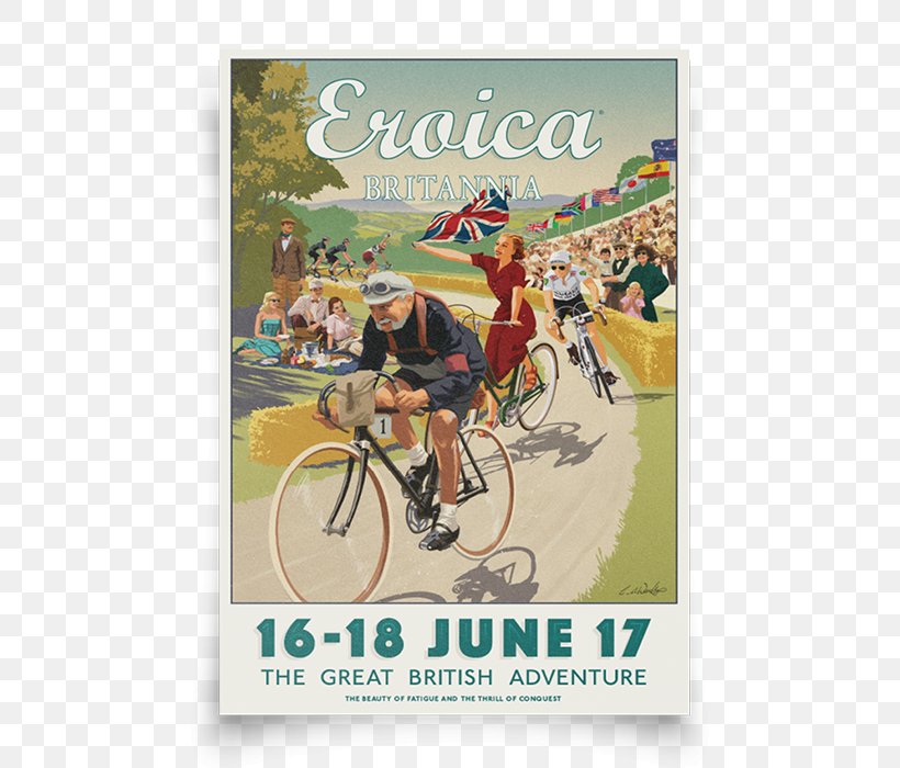 Eroica Britannia 2018 Poster Bicycle 0, PNG, 700x700px, 2017, Eroica Britannia, Advertising, Bicycle, Cycling Download Free