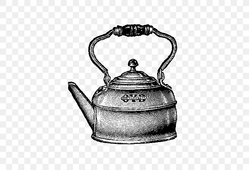 Kettle Teapot Clip Art, PNG, 585x560px, Kettle, Black And White, Cookware, Cookware And Bakeware, Handle Download Free