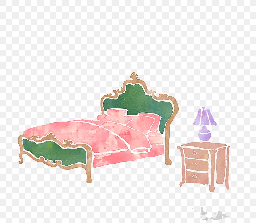 Watercolor Painting Drawing, PNG, 800x716px, Watercolor Painting, Bed, Color, Designer, Drawing Download Free