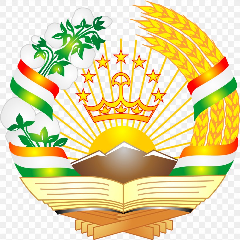 Emblem Of Tajikistan Tajik Soviet Socialist Republic Tajik Autonomous Soviet Socialist Republic Coat Of Arms, PNG, 2000x2006px, Tajikistan, Area, Coat Of Arms, Emblem Of Tajikistan, Food Download Free