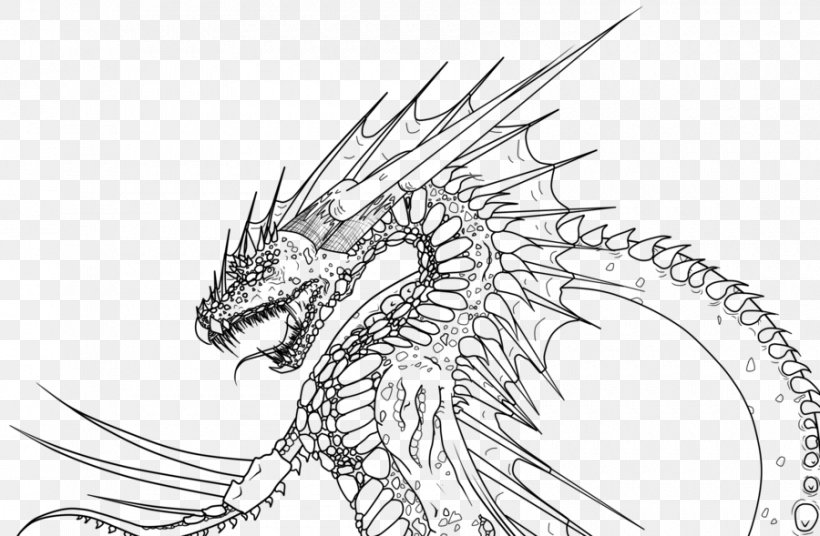 Line Art Dragon Drawing Sketch, PNG, 900x589px, Line Art, Art, Artwork, Black And White, Chinese Dragon Download Free