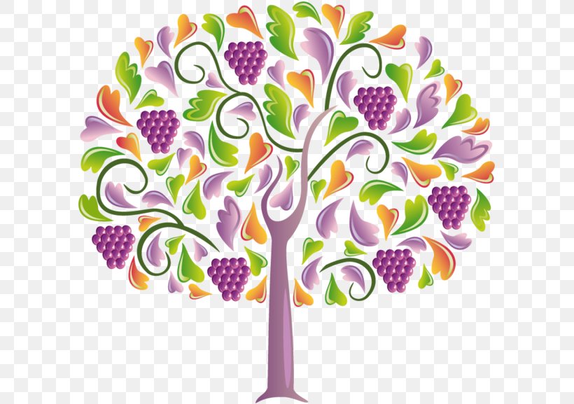 Tree Common Grape Vine Clip Art, PNG, 600x577px, Tree, Common Grape Vine, Cut Flowers, Drawing, Flora Download Free