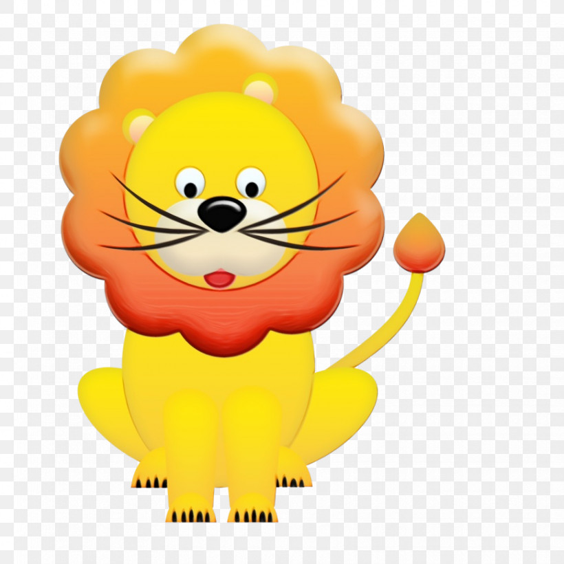 Cartoon Yellow Balloon Lion Animation, PNG, 870x870px, Watercolor, Animation, Balloon, Cartoon, Lion Download Free