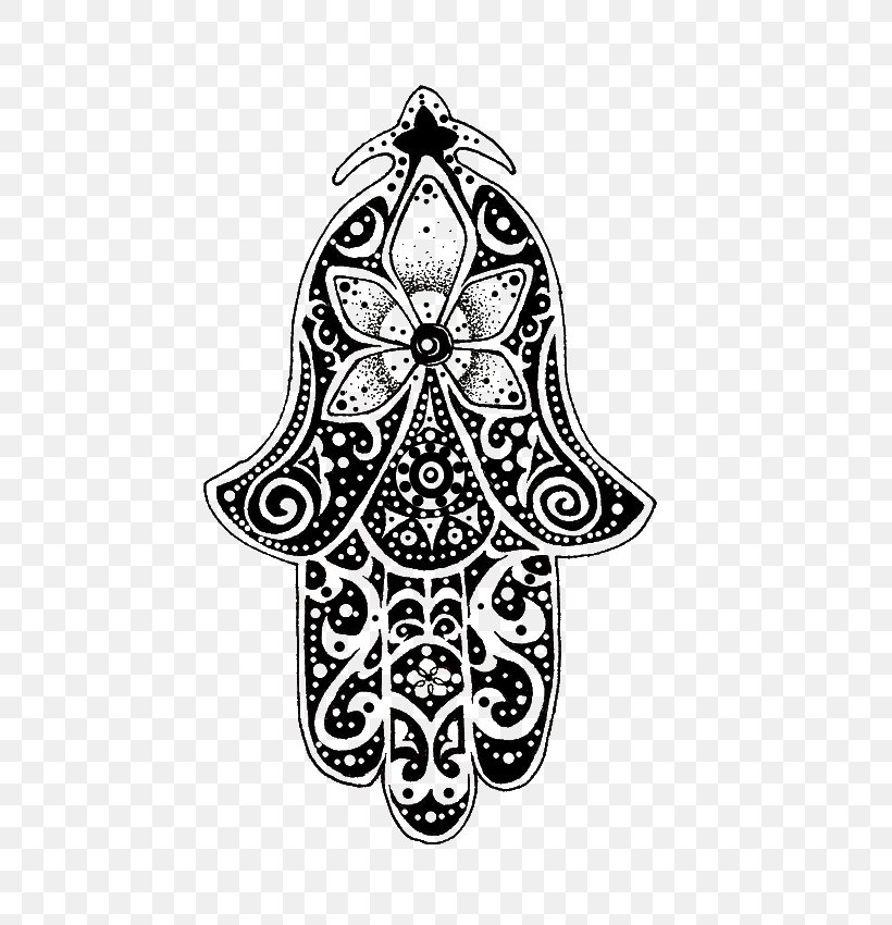 Hamsa Tattoo Evil Eye Amulet Hand, PNG, 600x850px, Hamsa, Amulet, Art, Black And White, Body Art Download Free