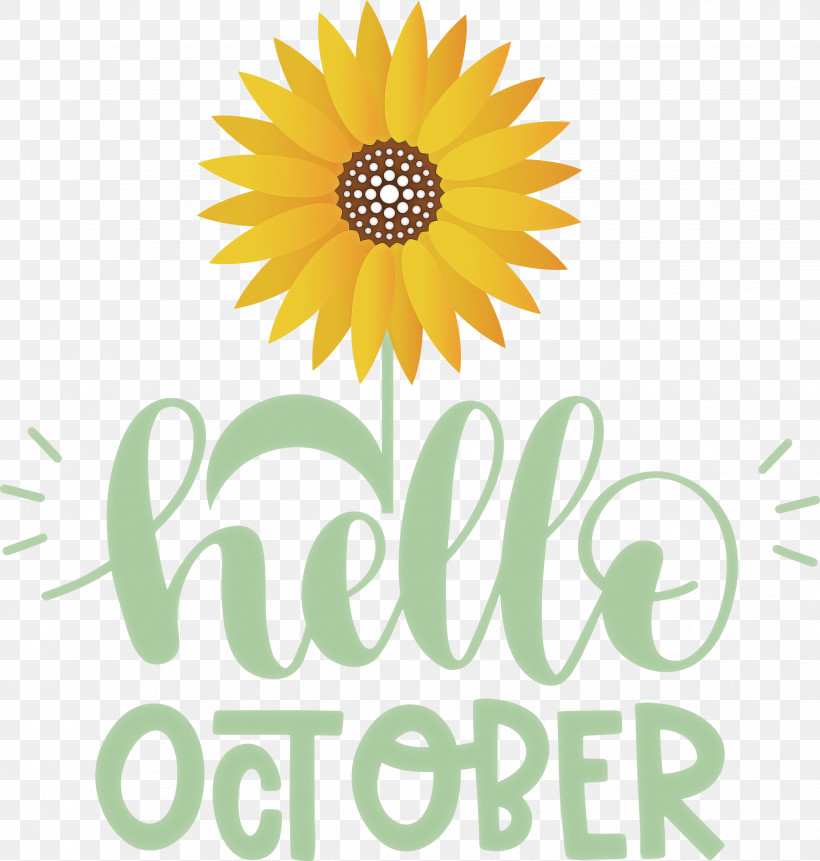 Hello October October, PNG, 2855x3000px, Hello October, Common Sunflower, Cut Flowers, Daisy Family, Flower Download Free