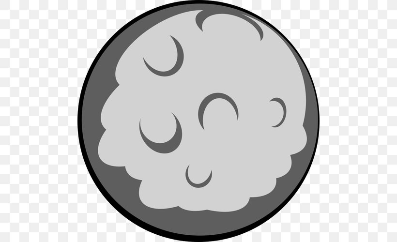 Moon Lunar Phase Clip Art, PNG, 500x500px, Moon, Area, Black And White, Cartoon, Facial Expression Download Free