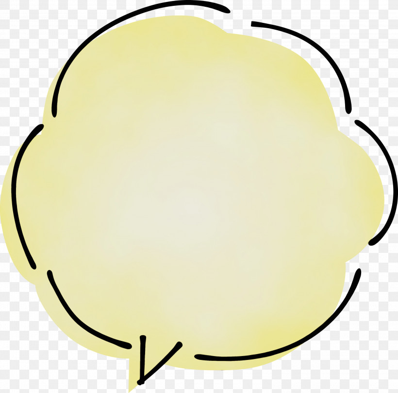 Yellow, PNG, 3000x2957px, Thought Bubble, Paint, Speech Balloon, Watercolor, Wet Ink Download Free