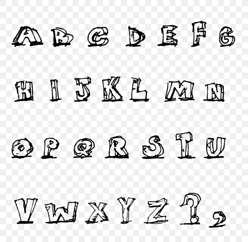Alphabet Letter Drawing Clip Art, PNG, 800x800px, Alphabet, Area, Black, Black And White, Drawing Download Free
