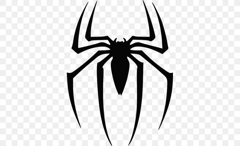 Spider-Man Logo Drawing Decal, PNG, 500x500px, Spiderman, Arachnid, Artwork, Black And White, Decal Download Free