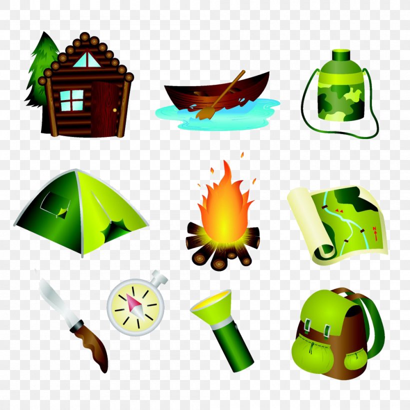 Camping Outdoor Recreation Clip Art, PNG, 1000x1000px, Camping, Backpacking, Campfire, Green, Hiking Download Free