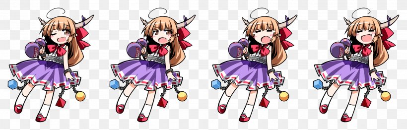 Sprite Touhou Project Video Game Personal Computer, PNG, 2700x864px, Watercolor, Cartoon, Flower, Frame, Heart Download Free