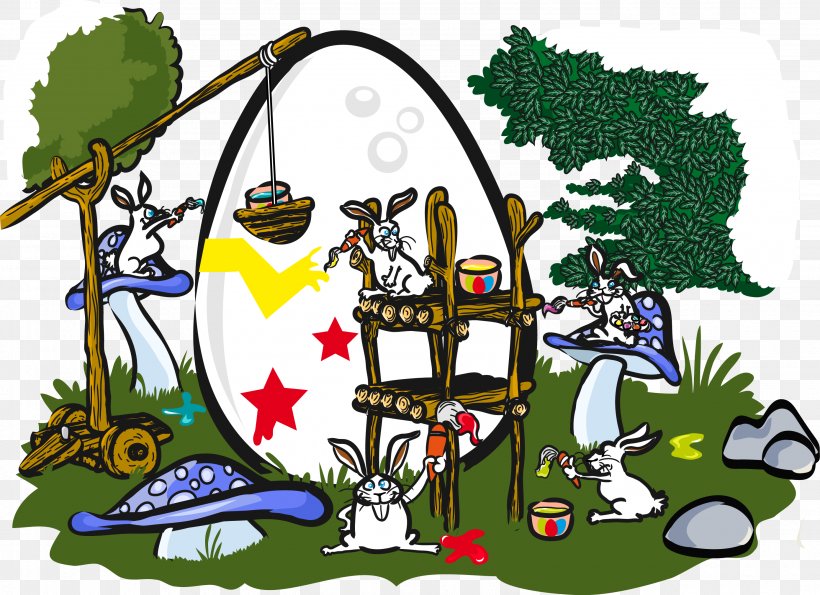 Cartoon Easter Illustration, PNG, 2779x2017px, Cartoon, Animal, Art, Designer, Easter Download Free