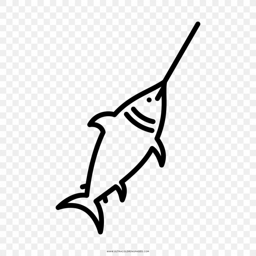 Swordfish Drawing Fishing Coloring Book, PNG, 1000x1000px, Swordfish, Artwork, Ausmalbild, Beak, Black Download Free