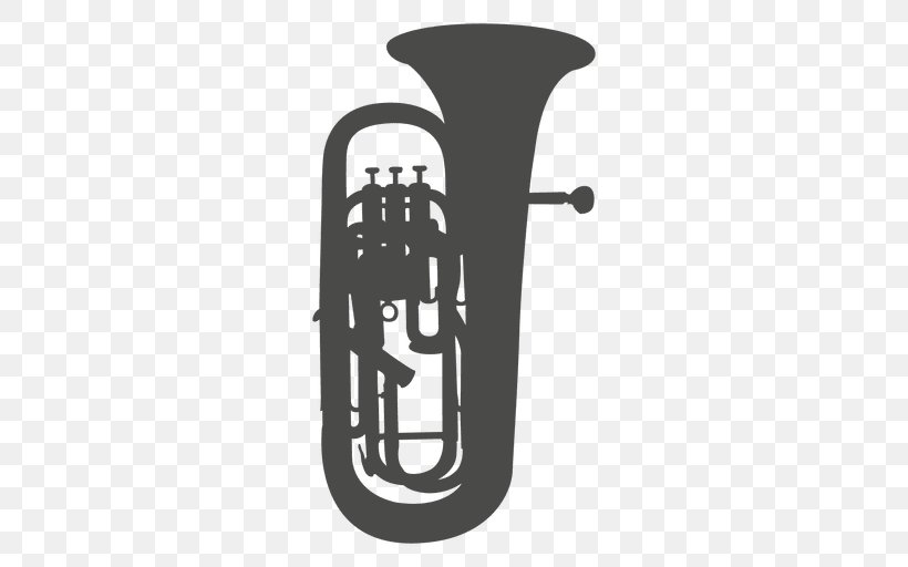 Mellophone Brass Instruments Silhouette Musical Instruments Woodwind Instrument, PNG, 512x512px, Mellophone, Baritone Horn, Black And White, Brass Instrument, Brass Instruments Download Free