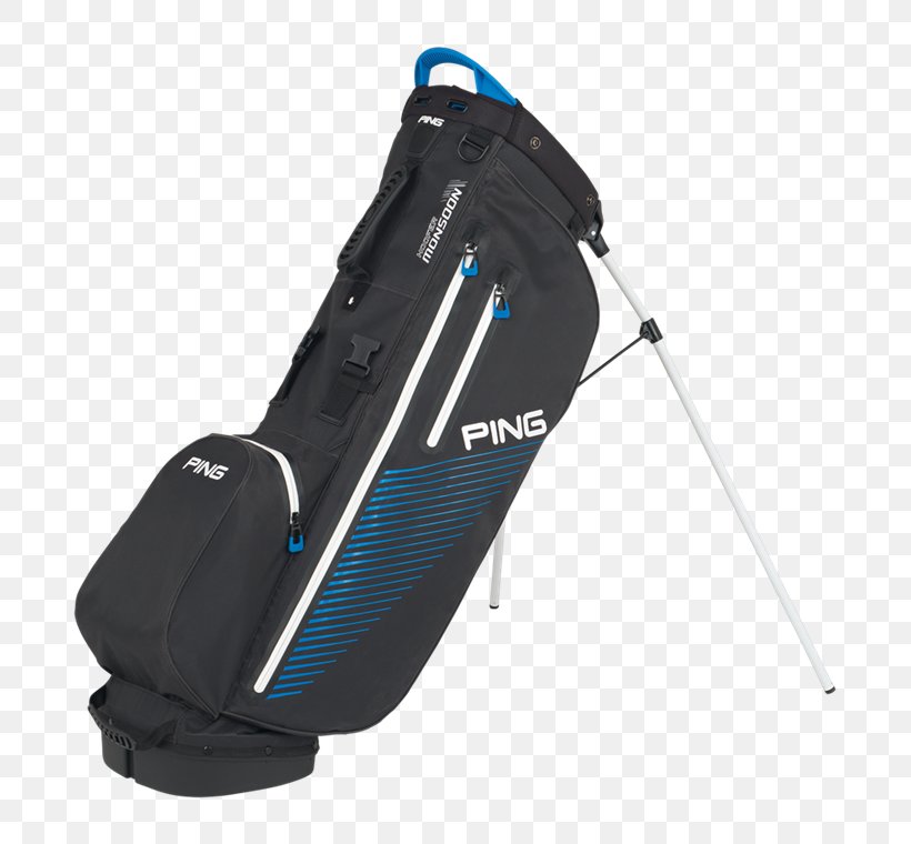 NEW Ping Hoofer Monsoon Black/Birdie Blue Golf Carry Stand Bag PING Hoofer Monsoon Stand Bag, Male, Navy Ping Hoofer 181 Stand Bag, PNG, 769x760px, Ping, Bag, Black, Golf, Golf Bag Download Free