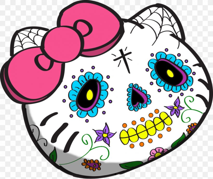 La Calavera Catrina Hello Kitty Day Of The Dead Death, PNG, 900x755px, Calavera, Area, Art, Artwork, Day Of The Dead Download Free
