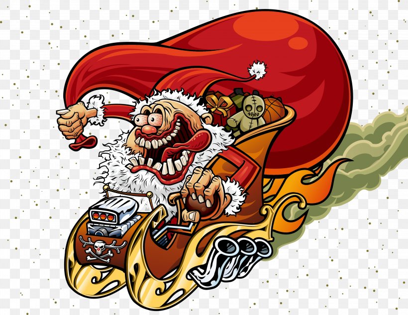 Santa Claus Christmas Card, PNG, 3250x2512px, Santa Claus, Art, Caricature, Cartoon, Christmas Download Free