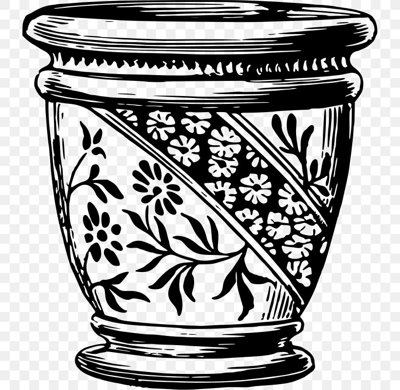 Flowerpot Clip Art, PNG, 729x800px, Flowerpot, Black And White, Cartoon, Ceramic, Coffeemaker Download Free