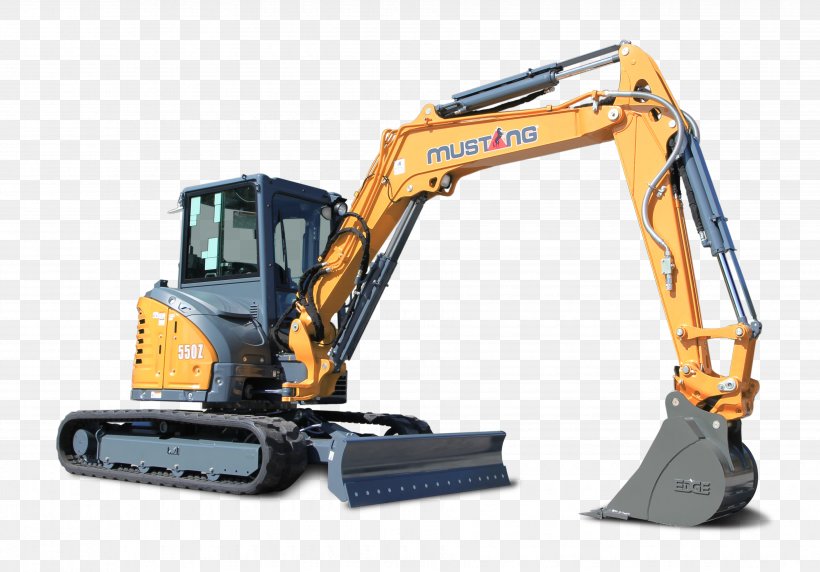 Ford Mustang Compact Excavator Heavy Machinery Skid-steer Loader, PNG, 3668x2560px, Ford Mustang, Bobcat Company, Bucket, Bulldozer, Compact Excavator Download Free