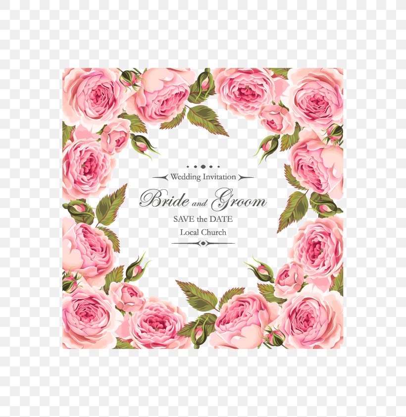 Vector Pink Flower Invitation, PNG, 595x842px, Wedding Invitation, Artificial Flower, Birthday, Cut Flowers, Floral Design Download Free