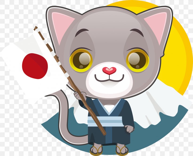Flag Of Japan Illustration, PNG, 2125x1711px, Japan, Art, Carnivoran, Cartoon, Cat Download Free