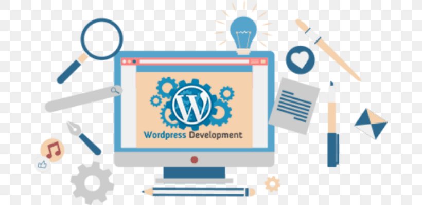 Web Development Responsive Web Design WordPress Content Management System, PNG, 686x400px, Web Development, Area, Blog, Blue, Brand Download Free