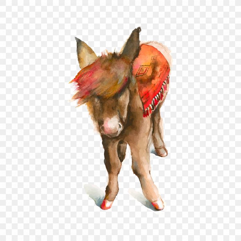 Mule Horse Watercolor Painting Donkey, PNG, 2000x2000px, Mule, Art, Carnivoran, Dog, Dog Breed Download Free