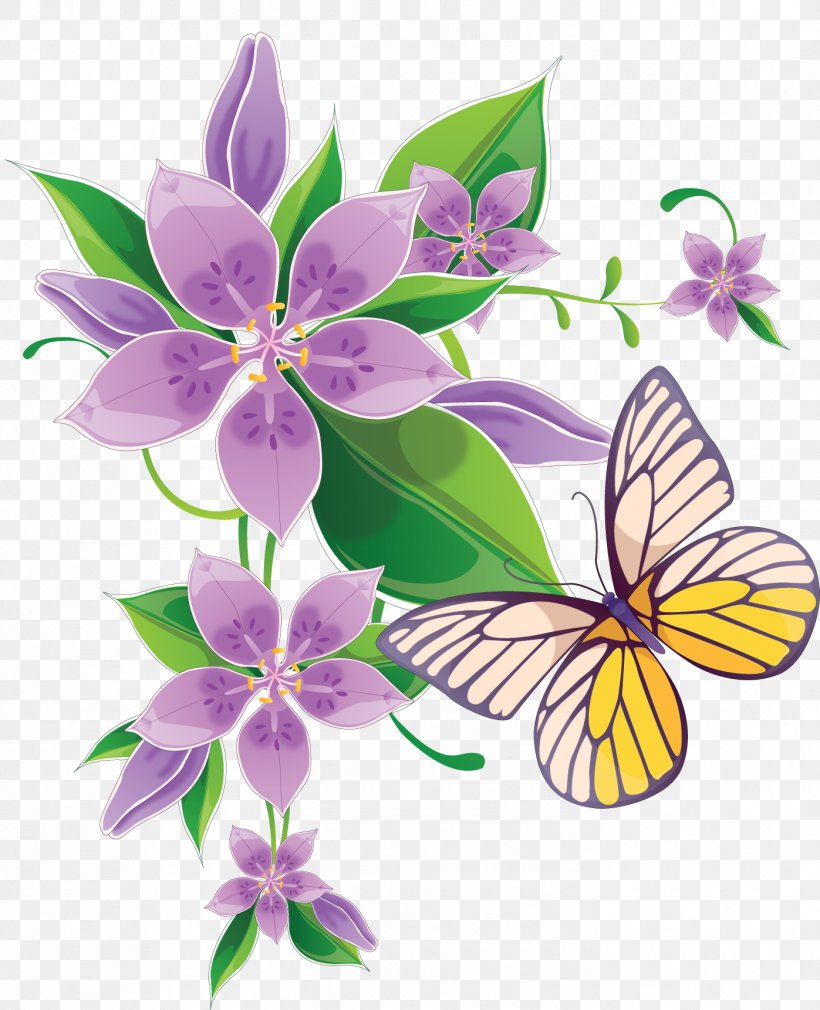 Flower Floral Design Clip Art, PNG, 1397x1721px, Flower, Art, Borders And Frames, Butterfly, Drawing Download Free