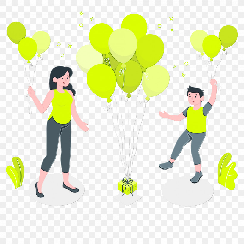 Balloon Tree Green Meter Line, PNG, 2000x2000px, Party, Area, Ball, Balloon, Behavior Download Free