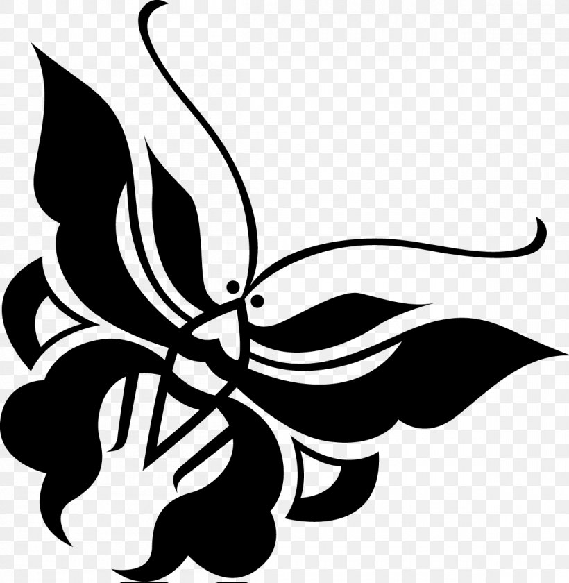 Butterfly Drawing Silhouette, PNG, 1200x1230px, Butterfly, Art, Artwork, Black, Black And White Download Free