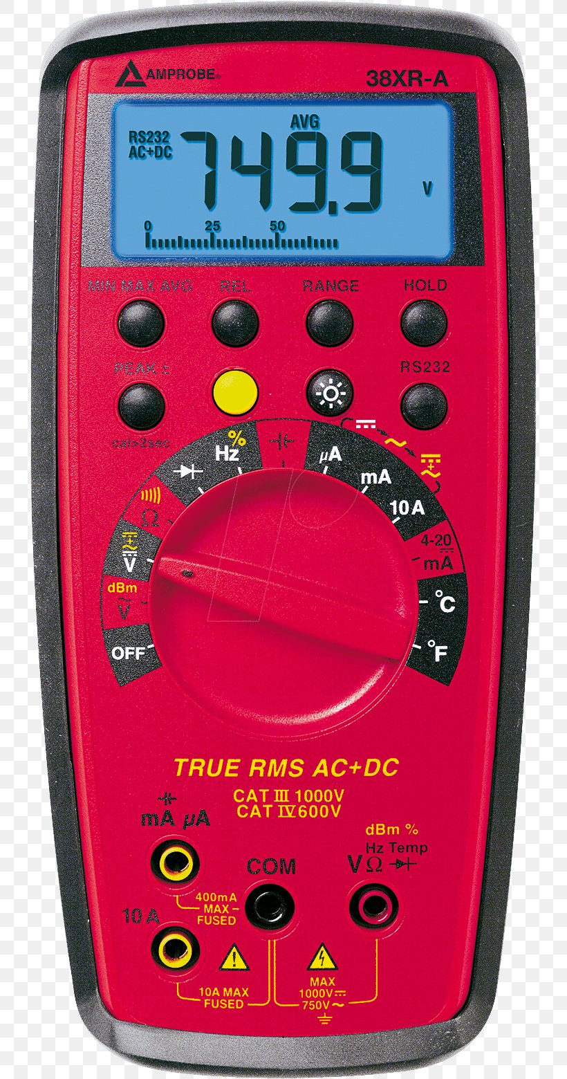 Digital Multimeter True RMS Converter Electronics Fluke Corporation, PNG, 731x1560px, Multimeter, Alternating Current, Digital Multimeter, Direct Current, Display Device Download Free