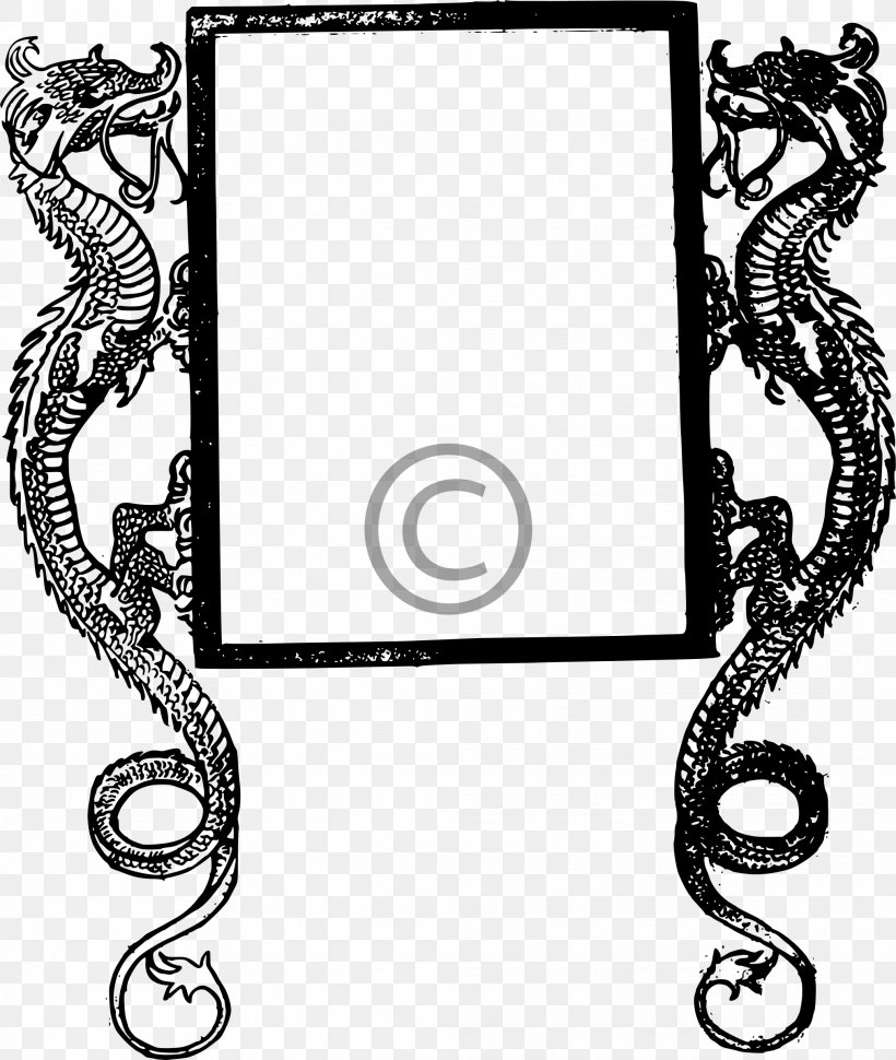 Picture Frames Dragonframe Clip Art, PNG, 2028x2400px, Picture Frames, Art, Black And White, Body Jewelry, Chinese Dragon Download Free