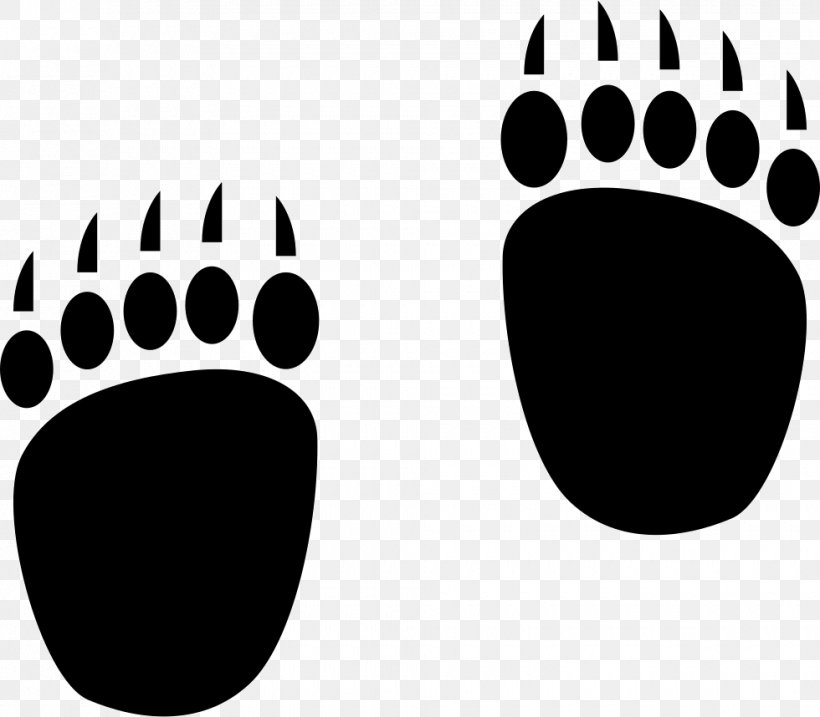 Polar Bear Footprint Vector Graphics Image, PNG, 980x858px, Bear, Blackandwhite, Finger, Footprint, Hand Download Free