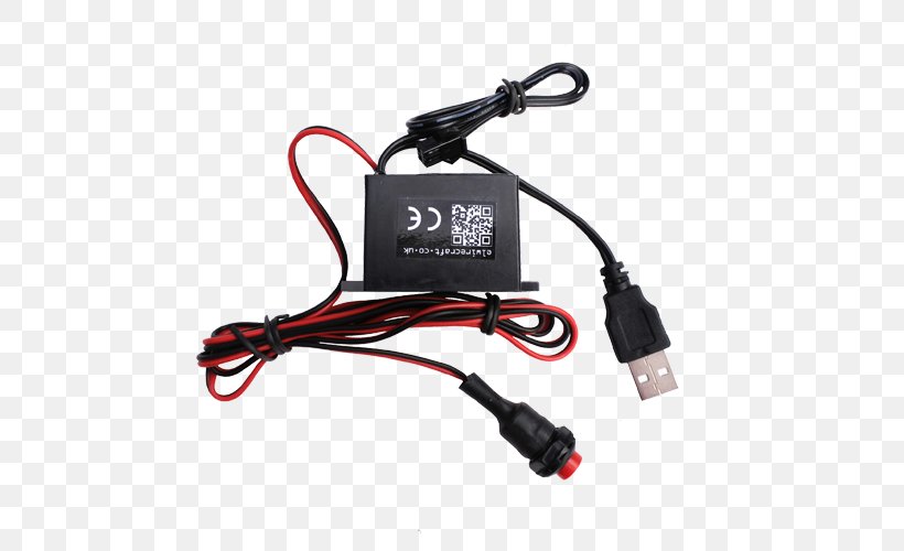 Battery Charger Electroluminescent Wire Electronics Power Inverters AC Adapter, PNG, 500x500px, Battery Charger, Ac Adapter, Cable, Device Driver, Electric Potential Difference Download Free