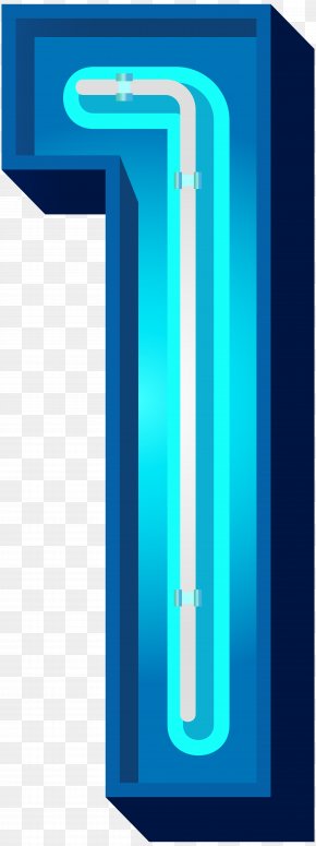 Number One Blue Neon Clip Art Image - Number Clip Art PNG