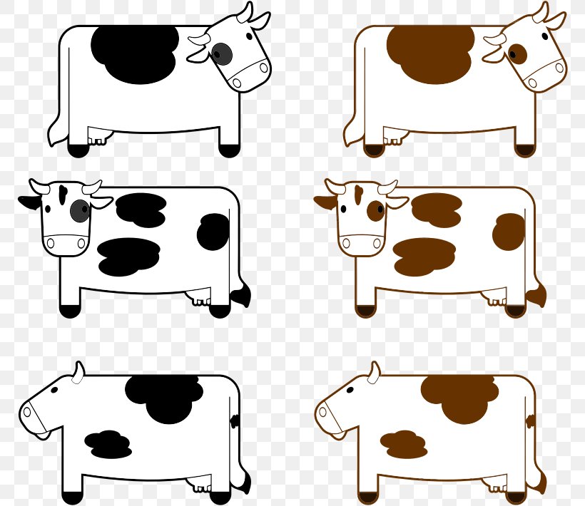 Taurine Cattle Black And White Clip Art, PNG, 772x710px, Taurine Cattle, Black And White, Cartoon, Cattle, Chair Download Free