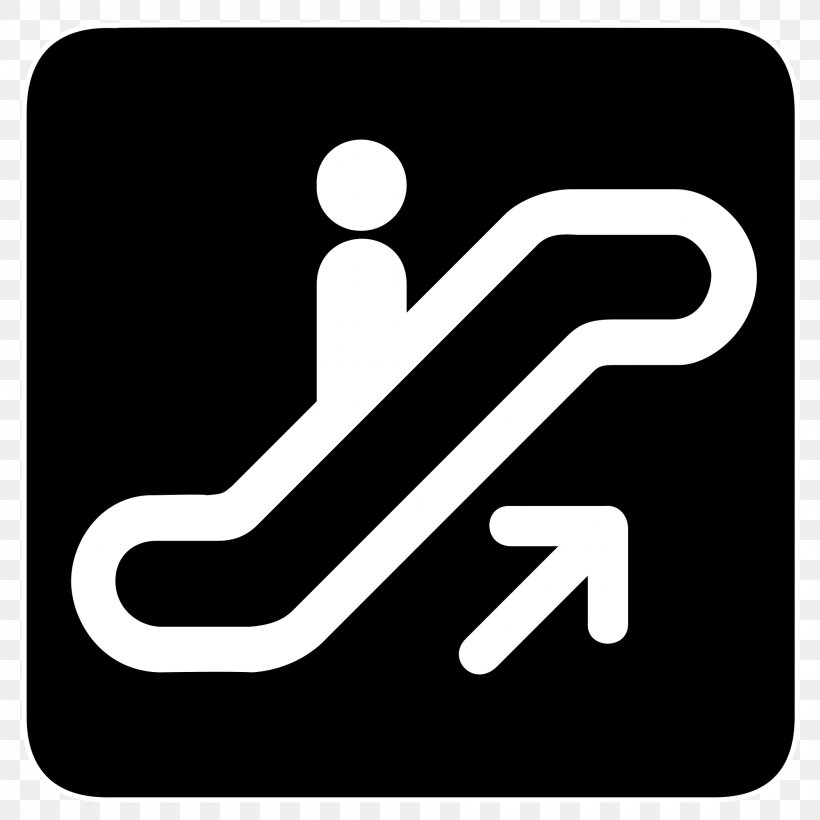 Escalator Vector Graphics Clip Art Sign Image, PNG, 2000x2000px, Escalator, Area, Black And White, Brand, Building Download Free