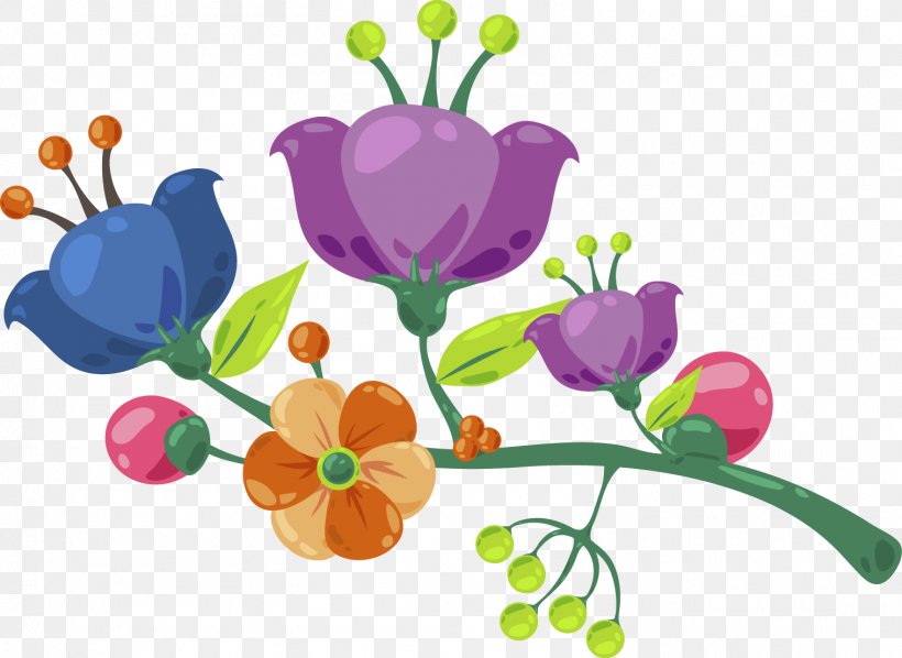 Floral Design Purple Petal Illustration, PNG, 1516x1106px, Floral Design, Art, Blue, Branch, Cut Flowers Download Free