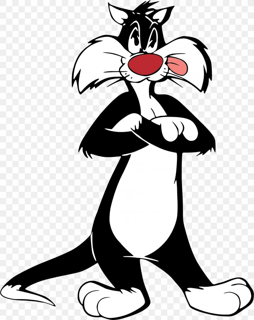 Sylvester Tweety Cat Looney Tunes Yosemite Sam, PNG, 1061x1338px, Sylvester, Animation, Art, Artwork, Black And White Download Free