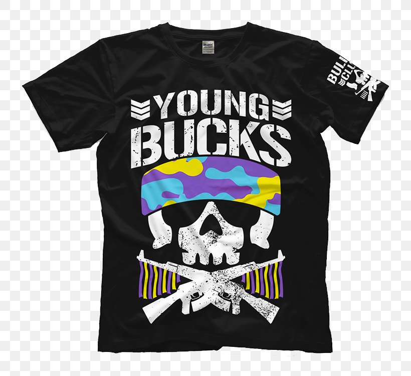 T-shirt The Young Bucks Bullet Club IWGP Tag Team Championship New Japan Pro-Wrestling, PNG, 750x750px, Tshirt, Black, Brand, Bullet Club, Captain New Japan Download Free