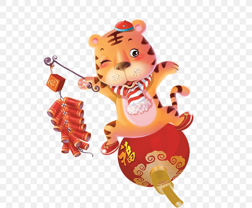 Tiger Cartoon Firecracker Google Images, PNG, 588x678px, Tiger, Art, Cartoon, Chinese New Year, Firecracker Download Free