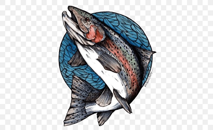 Rainbow Trout Fish Clip Art, PNG, 500x500px, Rainbow Trout, Beak, Bird, Decal, Drawing Download Free