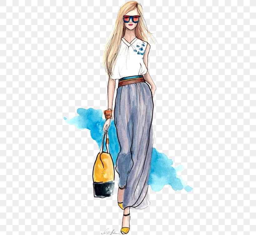 Fashion Illustration New York Fashion Week Drawing, PNG, 418x752px, Watercolor, Cartoon, Flower, Frame, Heart Download Free