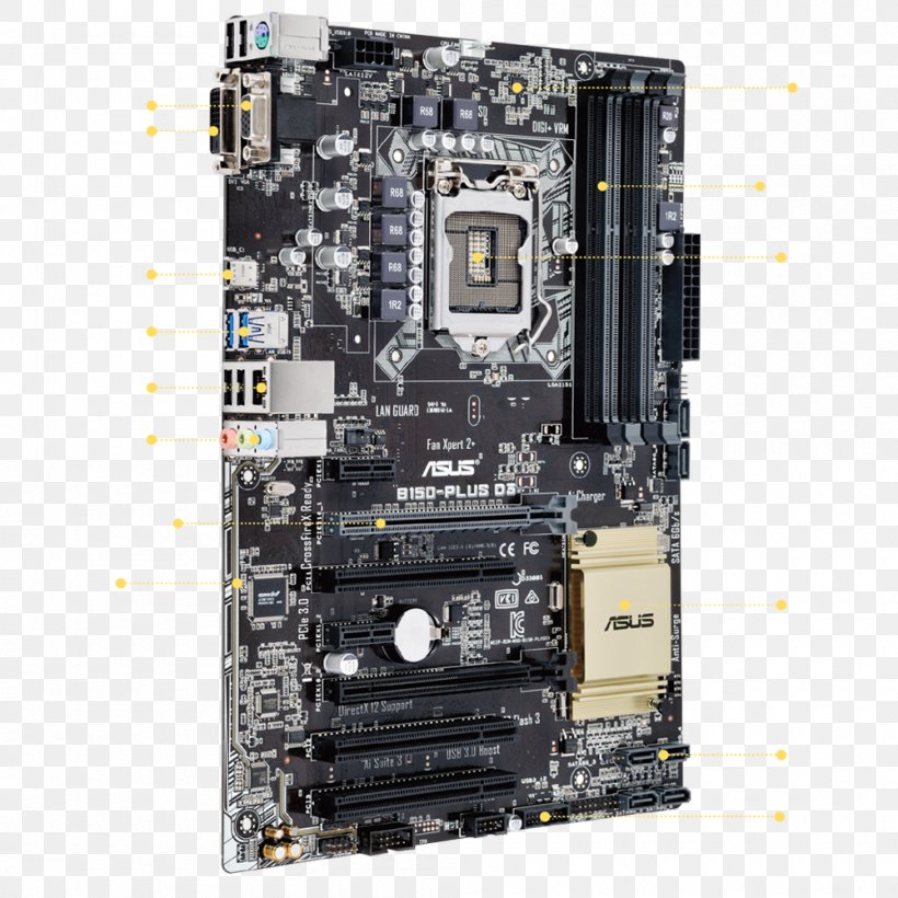 Motherboard LGA 1151 MicroATX LGA 1150, PNG, 1000x1000px, Motherboard, Asus, Atx, Chipset, Computer Download Free