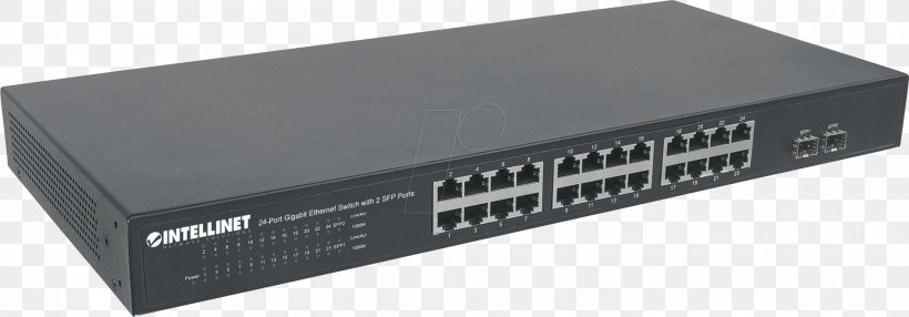 Network Switch Ethernet Hub Computer Port Computer Network, PNG, 1967x687px, 10 Gigabit Ethernet, Network Switch, Audio Receiver, Computer Network, Computer Networking Download Free
