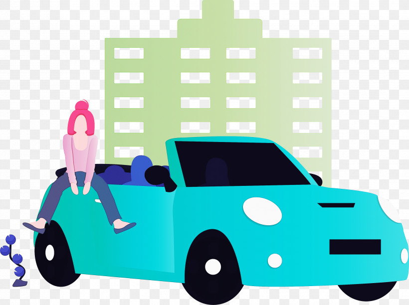 City Car, PNG, 3409x2545px, Turquoise, Aqua, Car, City Car, Compact Car Download Free