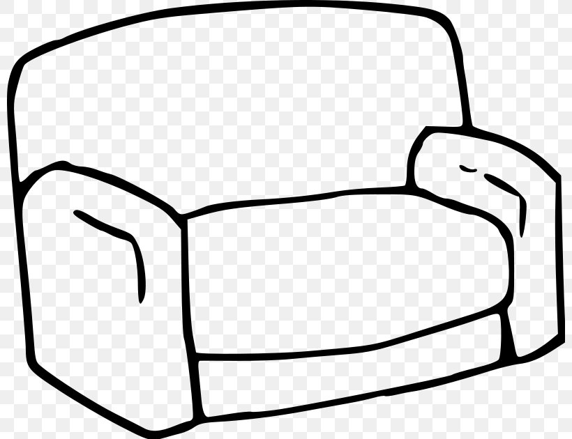 Couch Living Room Chair Furniture Clip Art, PNG, 800x630px, Couch, Area, Bedroom, Black, Black And White Download Free